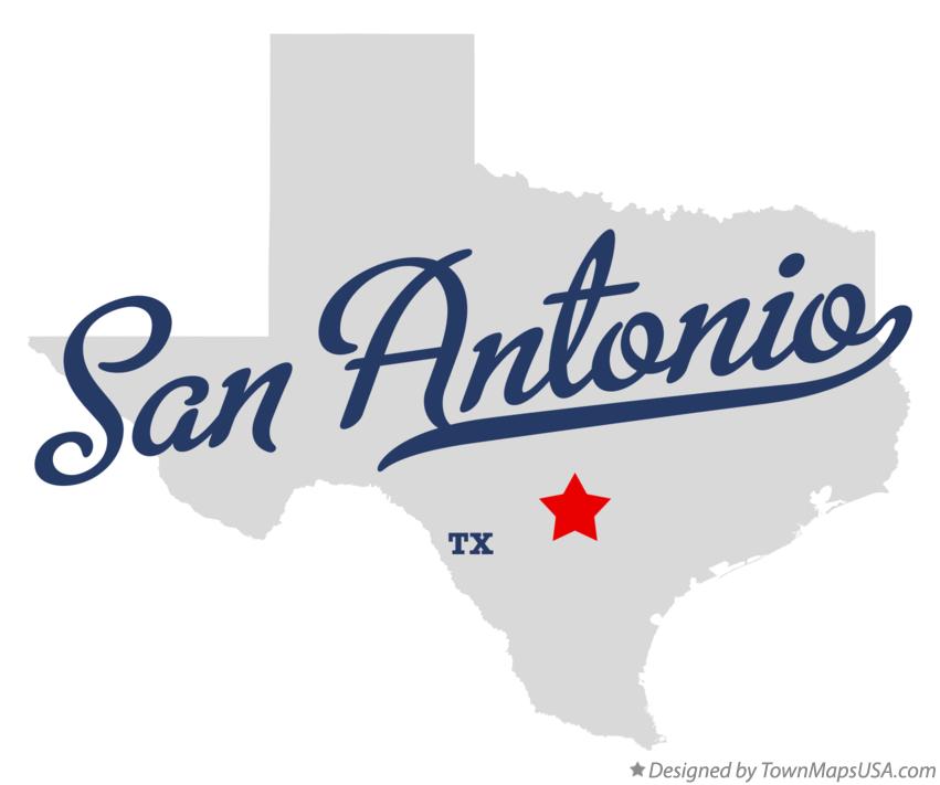 State of Texas with San Antonio highlighted
